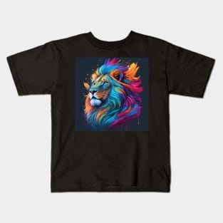 Colorful Lion Art Kids T-Shirt